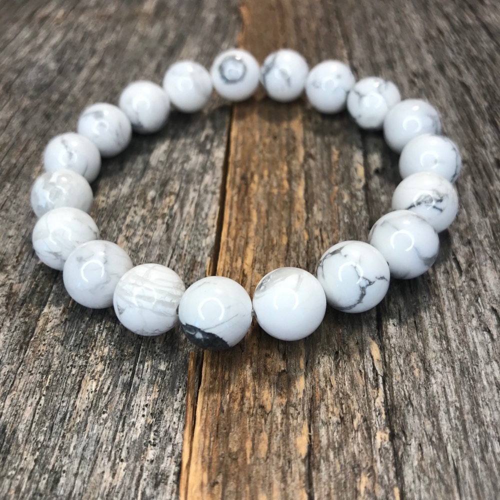 Natural Stone Bead Smooth Orb Bracelet - Picture 2 of 2
